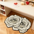 thumbnail image 6 of Yhmxh Roses Bathroom Rug Mat, Black and White Bath Rugs,Quick-Drying Machine Washable Floor Mat for Shower Room, Soft and Non Slip Diatom Bathroom Mat for Kitchen Bathtub Accessories,15.7"×23.6", 6 of 6