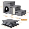 thumbnail image 6 of YUWENUS Dog Step Stair, 3-Step Pet Stairs with Storage Boxes, 17" Folding Dog Ramp Ladder for Small Medium Dogs, 6 of 8