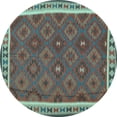 thumbnail image 1 of Ahgly Company Indoor Round Oriental Light Blue Traditional Area Rugs, 5' Round, 1 of 4