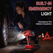NEXPOW 160PSI Cordless Tire Inflator Portable Air Compressor, Air Pump for Car Tires with Removable 21V Battery, 12V DC Dual Power, Digital Gauge, Auto Shut-Off, LED Light for Bikes & Balls