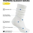 thumbnail image 2 of Womens Scrunch Crew Socks Retro Soft Cotton Cozy Slouchy Socks for Sneakers Boot 3 Pairs, 2 of 6