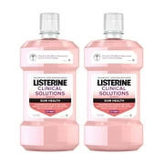 Listerine Clinical Solutions Gum JMS2 Health Antiseptic Mouthwash, Antigingivitis & Antiplaque Oral Rinse Helps Prevent Buildup & Kills Germs for Healthier Gums, ICY Mint, Twin Pack, 2 x 1 L