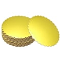 thumbnail image 1 of Uxcell 20 Piezas de Bases de Pastel con Borde Ondulado, Cartones de Pastel de 5.9 Pulgadas, Bandejas de Pastel de Cartón Grueso para Bodas, Fiestas, Cumpleaños, Postres, Cupcakes (Tono Dorado), 1 of 7