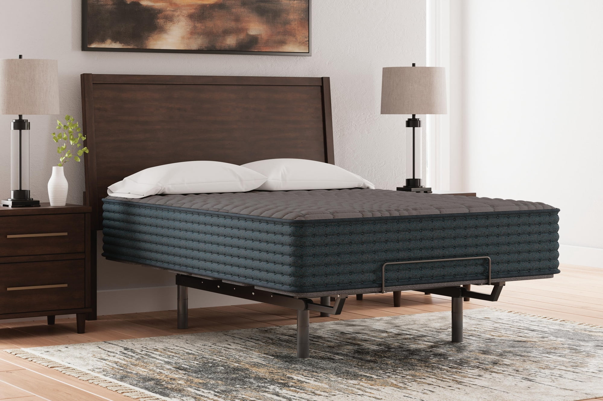 Signature Design by Ashley 12-inch Gray 1200 Series Charcoal-Infused Gel Memory Foam Hybrid Firm King Mattress