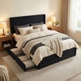 thumbnail image 1 of Upholstered Bed Frame with Storage Drawer, Heavy-Duty Steel Framework & Wooden Slats, Tufted Headboard, No Box Spring Needed, 1 of 1