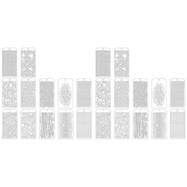 24 Plantillas para Manualidades, Plantillas de de Puntos de Ladrillo, Plantillas de Textura Artística de Medios Mixtos para Pintar en Tarjetas