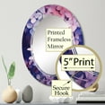thumbnail image 3 of Designart "Pink Blue Lilac Blossoms Fragrant Blossom Melody" Floral Round Wall Mirror - Traditional Oval Printed Decorative Oversized Mirror - Multiple Color Options, 3 of 4