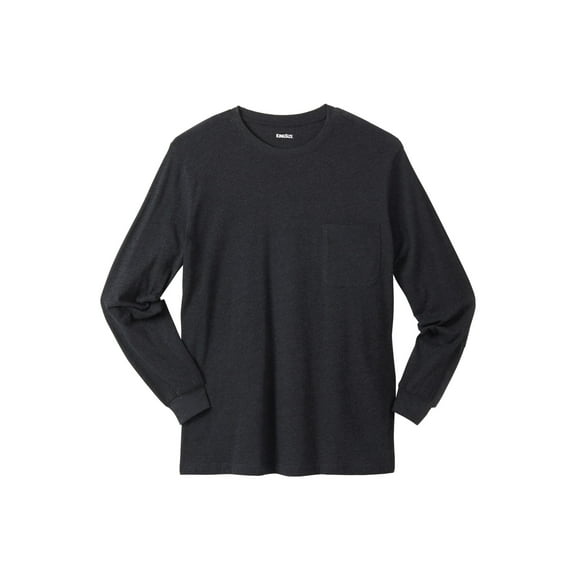 KingSize Men's Big & Tall Shrink-Less Lightweight Long-Sleeve Crewneck Pocket T-Shirt