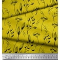 thumbnail image 2 of Soimoi Yellow Cotton Cambric Fabric Cotton Ball Leaves Print Sewing Fabric Yard 42 Inch Wide, 2 of 3