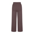 thumbnail image 7 of Cotton Wide Leg Pants for Women with Slits Elastic High Waist Loose Casual Fall Spring Baggy Lounge Sweatpants (M, Coffee), 7 of 7