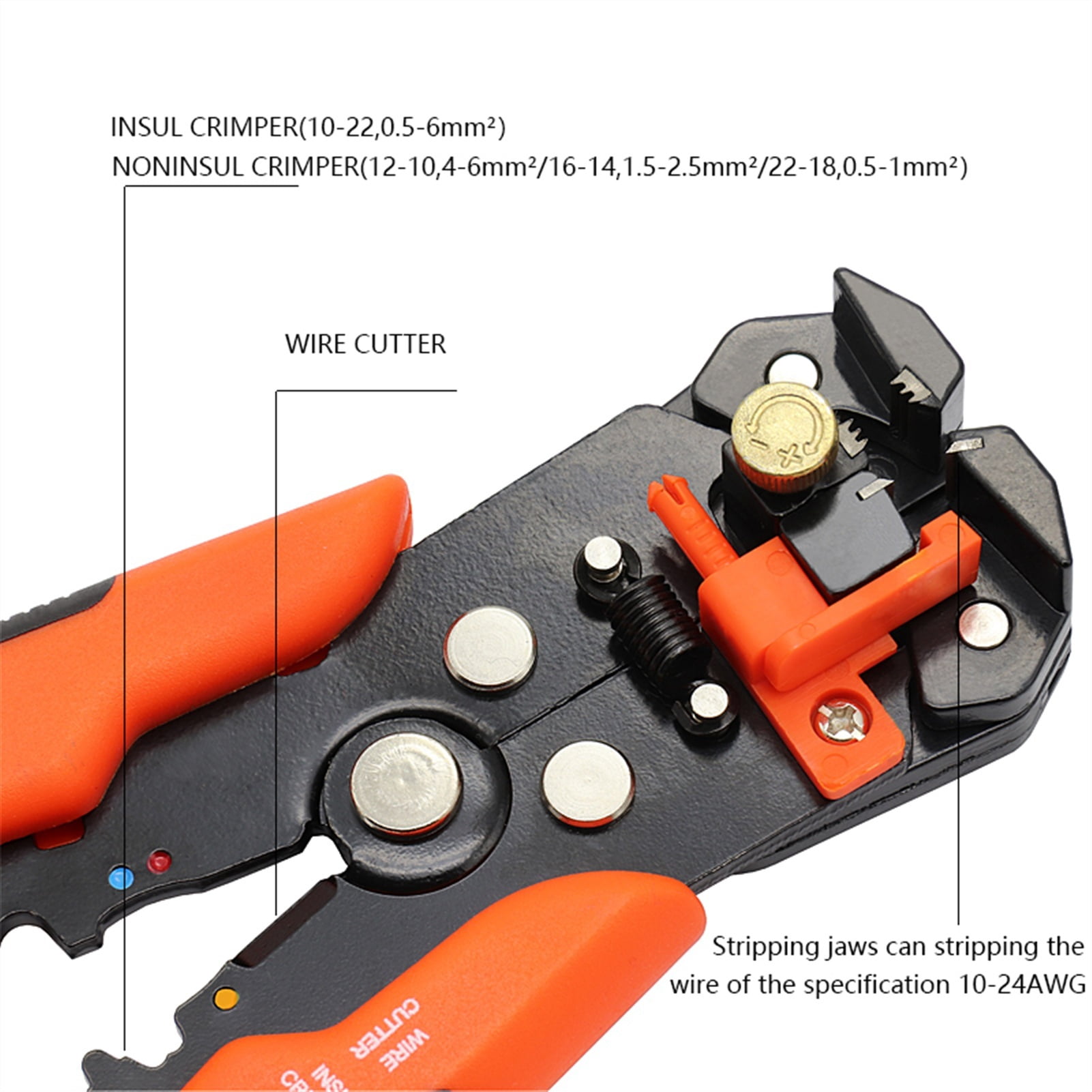 Pliers 5-in-1 Automatic Wire Stripper Cable Cutter Multitool Wire Stripping Tools Crimping Pliers Cable Crimper 0.2-6.0mm² ,Durability That Lasts