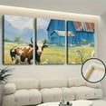 thumbnail image 2 of Shadudu  Barn Picture Highland Cow and Wildflowers Landscape Wall Art Farmhouse Canvas Prints, Rustic Nature Scenery Picture Artwork Large Living Room Bedroom Bathroom Office Home Decor 16x24x3pcs, 2 of 8