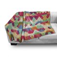 thumbnail image 3 of Indie Soft Flannel Fleece Throw Blanket, Abstract Vibrant Colorful Triangles Overlap Geometric Design with Display, Cozy Plush for Indoor and Outdoor Use, 60" x 80", Multicolor, by Ambesonne, 3 of 6