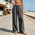 thumbnail image 5 of Pants for Women Women's Wide Leg Pants High Waist Womens Jogging Pants Casual Sweatpants With Pocket Elastic Waist Pants for Workout Running Dark Gray Xxl, 5 of 8