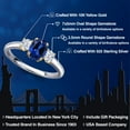 thumbnail image 2 of Gem Stone King 925 Silver and 10K Yellow Gold Blue Created Sapphire and White Zirconia Engagement Ring for Women | 1.65 Cttw | Oval 7X5MM | Gemstone September Birthstone | Size 9, 2 of 6