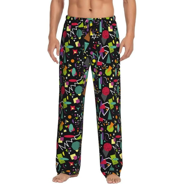 Balery Colorful Geometric Figures Pantalones de pijama para hombre, pijama ultraligero, pantalón de descanso-Medium