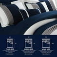 thumbnail image 4 of Chic Home BCS07063-US Izar 8 Piece Comforter Set, Navy - Twin, 4 of 8