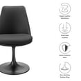 thumbnail image 3 of Modway Lippa Vegan Leather Swivel Dining Chair in Black Black, 3 of 10