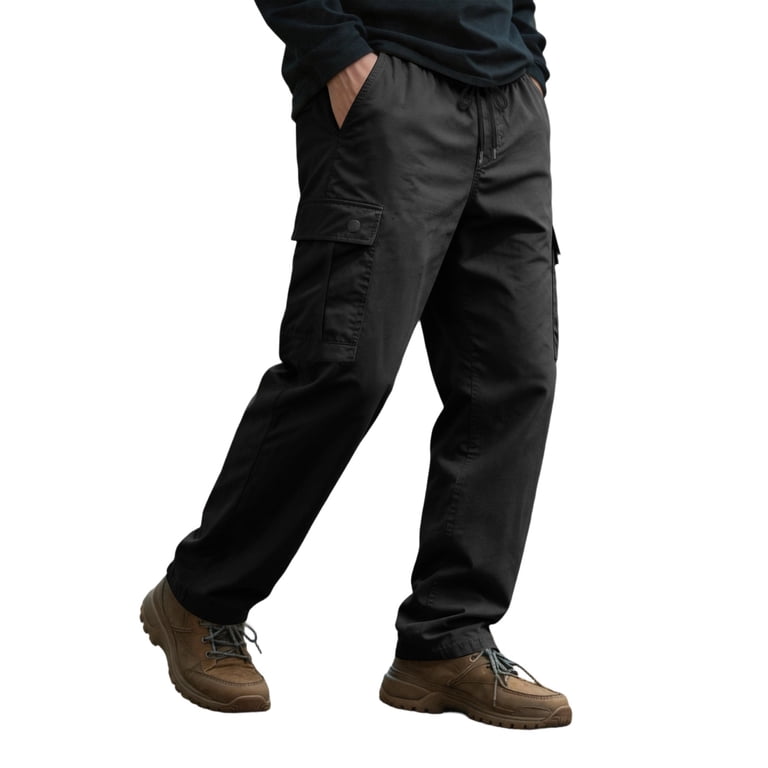 Lumtrix Casual Twill Cargo Pants for Men Lightweight Drawstring