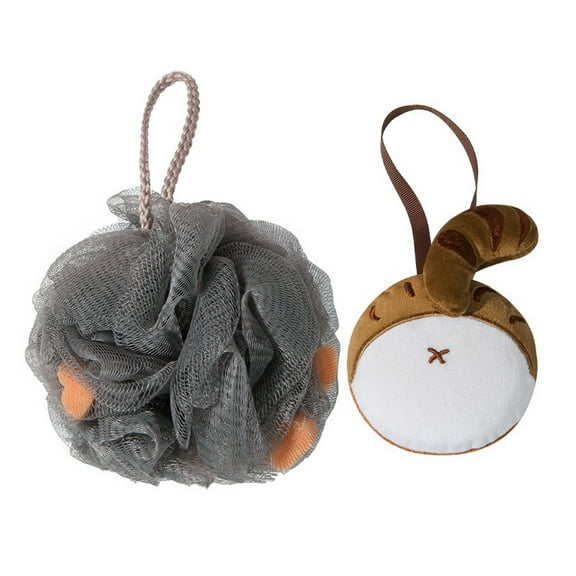 Shower Bath Sponge, 2-in-1 Body Exfoliating Scrubber Shower Loofahs, Soft Friendly Bath Ball with Lanyard