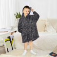 thumbnail image 6 of Dailycode Wearable Blanket Hoodie Oversized Sherpa Flannel Blankets with Pocket for 3-14 Year Old Bats Silhouette and Star, 6 of 7