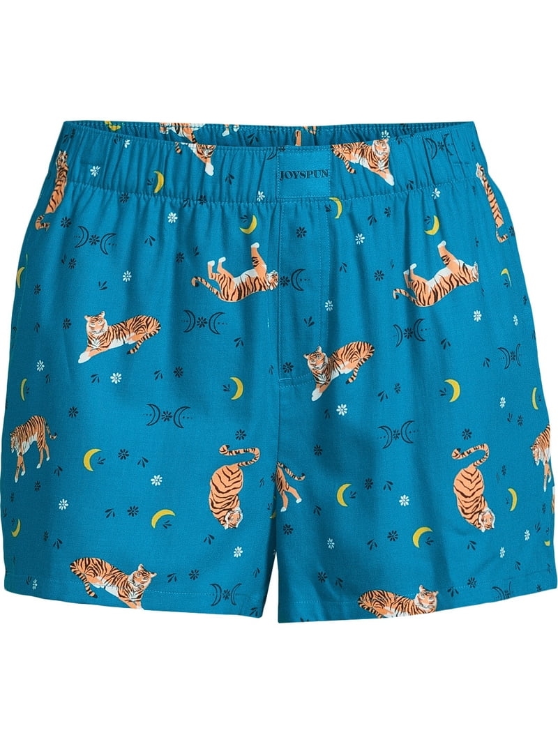 Joyspun Women's Woven Pajama Boxer Shorts, Sizes XS to 3X