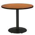 thumbnail image 1 of KFI 30" Piédestal Table Ronde avec Fond Rond Noir en Chêne Moyen, 1 of 3