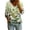 Green, variant on DeHolifer Women's Shirts Floral Printed 3/4-Sleeve V-Neck Button Down Casual Loose Shirts Tops Green XL