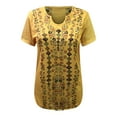 thumbnail image 3 of T-Shirt à Col en V à Manches Courtes pour Femmes à la Mode, 3 of 4