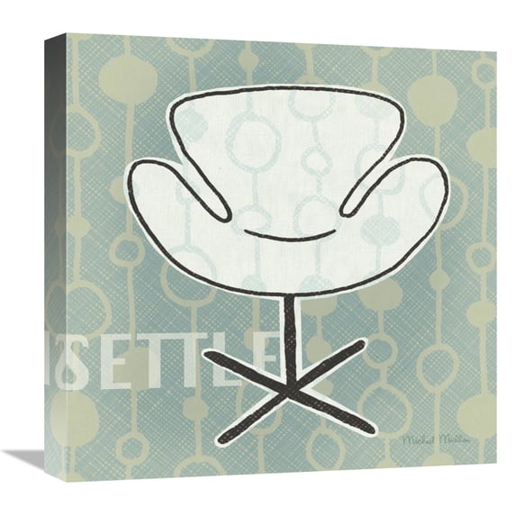 Global Gallery's 'Retro Chair IV Settle' By Michael Mullan Stretched Canvas Wall Art