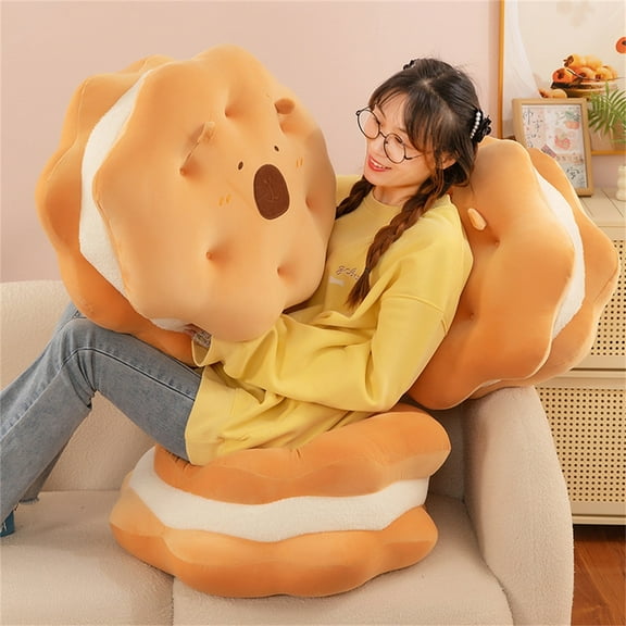 25" Capybara Plushies Toy, Cuddly Extra Large & Extremely Soft Huggable Capybara Sandwich Biscuit Stuffed Animal Plush Pillows, Birthday Christmas Graduation Back to School Gift for Teens & Women