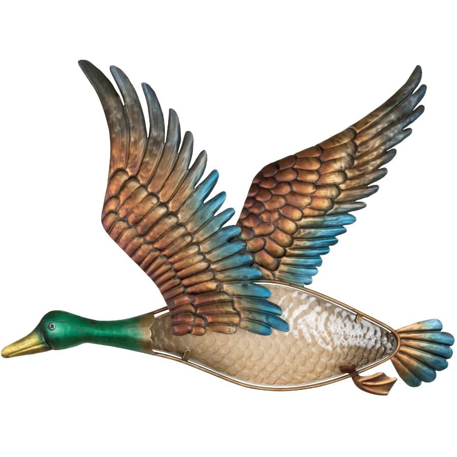 19.25" Decorative Mallard Duck Metal and Glass Wall Art Walmart Canada