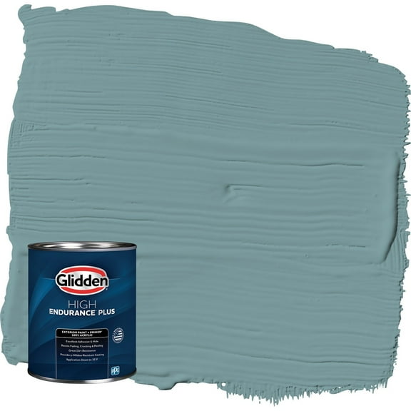 Glidden HEP Cathedral Glass / Aqua Semi-Gloss Exterior Paint with Primer, 1 Quart