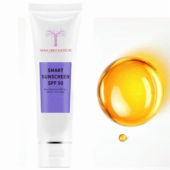 Nova Derm Institute Smart sunscreen SPF 50 Face Sunscreen Oil-Free  Non-Comedogenic No White Cast Broad Spectrum Protection 1 fl oz