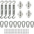 thumbnail image 1 of Kit de Fixation de Voile d'Ombrage de Jardin Robuste pour Carré et Triangle, Rectangle - Acier Inoxydable 304 (Comprend 4 x Œillets de Protection, 4 x Tendeurs, 8 x Boutons-Pression, 1 of 5