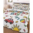 thumbnail image 3 of Quilts Twin-XL Size Bedding Set, Children's Day Lightweight Quilted Comforter, Car Tree Stars Modern Abstract Art Soft Reversible Bedspread Coverlet with Pillow Covers for All Season, 68" x 98", 3 of 7
