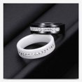 thumbnail image 4 of PAMTIER Women's Ceramic 6MM Simple Single Row of Cubic Zirconia Inlay Ring Black Size 10, 4 of 5