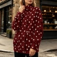thumbnail image 5 of SBYOJLPB Women's Polka Dot Coat Stand Collar Zip Up Jacket with Pockets, 5 of 9