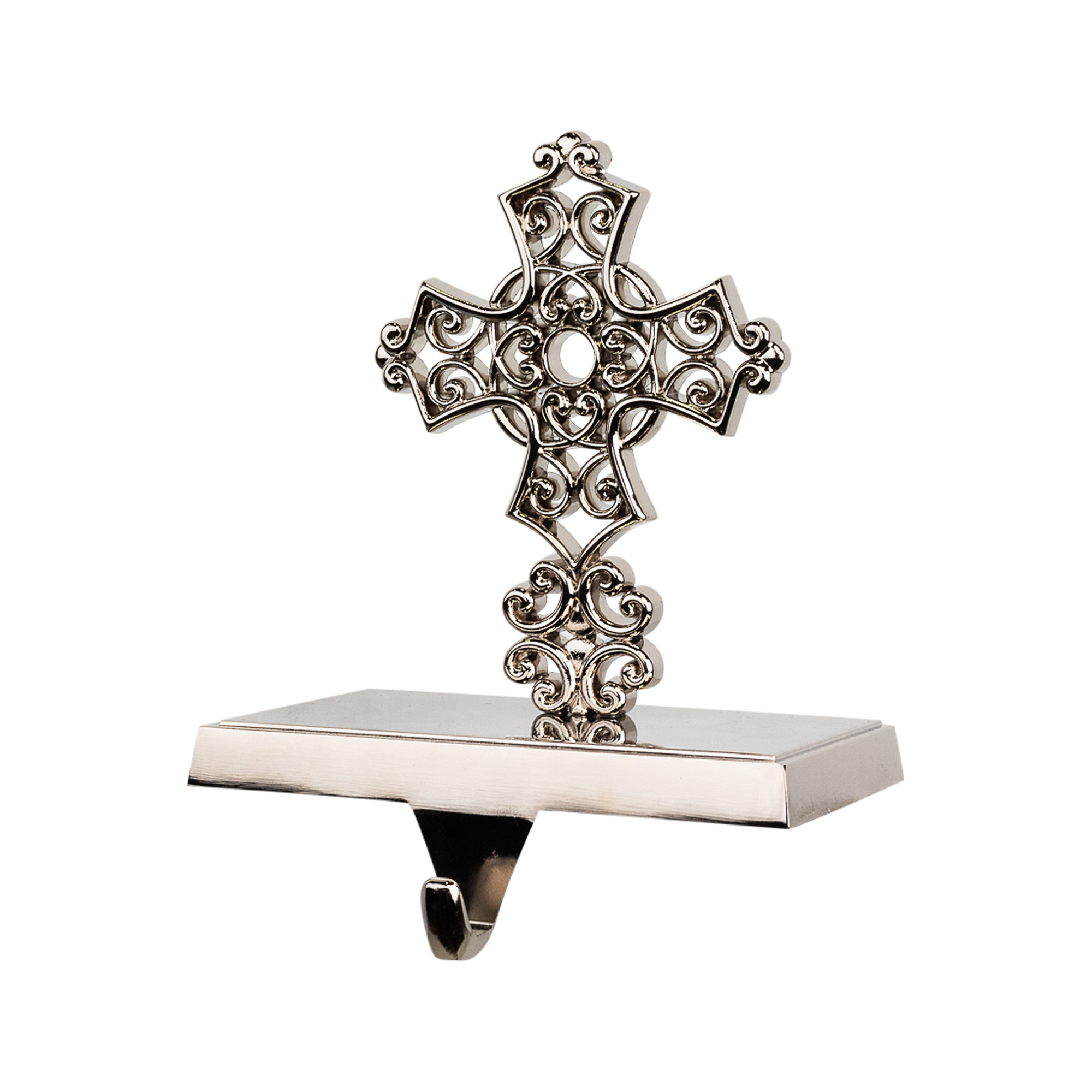 Northlight Filigree Cross Christmas Stocking Holder - 5"