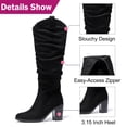 thumbnail image 5 of Love Steetly Women's Extra Wide Calf Knee High Boots, Slouchy Ruched Shaft, Chunky Block Heel Side Zip Casual Winter Tall Boots., 5 of 8