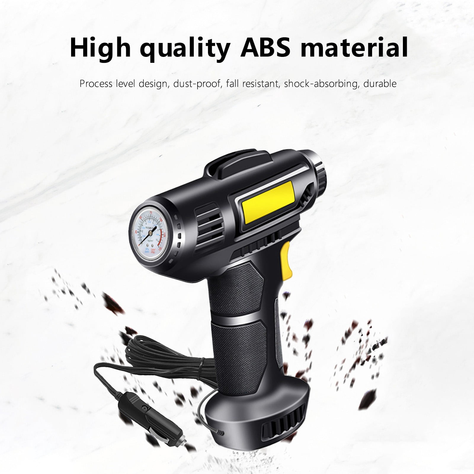 150PSI Tire Inflator, Portable 12V Air Compressor, Auto Tire Pump with Digital Pressure Gauge and Emergency LED Light, Car Tire Maintenance Tool