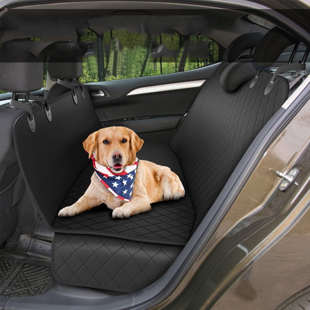 Dog Car Seat Cover Hammock for Pets 100% Waterproof Backseat Covers Dog Car Hammock Protector for Dogs Scratch Proof Nonslip Durable Soft Back Cars Trucks and SUVs 