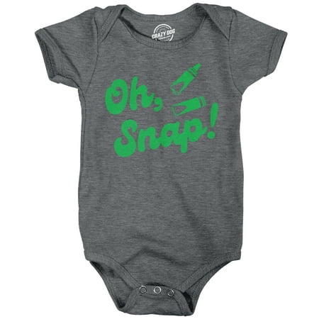 

Oh Snap Baby Bodysuit Funny Broken Coloring Crayons Jumper For Infants (Dark Heather Grey - SNAP) - 24 Months