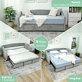 thumbnail image 4 of HOMCOM Twin Daybed, Upholstered Trundle Bed with 2 Pockets, Light Grey, 4 of 10