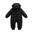 thumbnail image 3 of Actoyo Newborn Baby Girls Boys Warm Snowsuit Jumpsuit Down Coat Hooded Romper Padded Jumpsuit Infant Winter Outwear, 3 of 7
