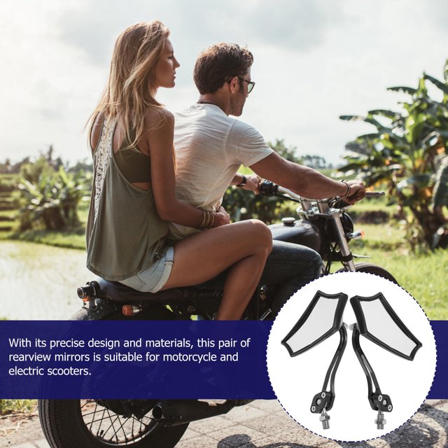 BESTYASH 1Jgo Espejo Para Manillar De Motocicleta Negro Con Universal Y Duradero