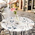 thumbnail image 3 of Wildflower Elastic Fitted Round Table Cover White Watercolor Floral Waterproof Outdoor Tablecloth for Holiday Party, Picnic, Patio & Dining Fits Tables Up to 45"-54", 3 of 8