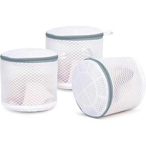 3 Pack Mesh Laundry Bags for Delicates, Mesh Bra Bags with Hanging Loop, 6 x 7 Inches Lingerie Bags for Laundry