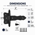 thumbnail image 2 of Renovators Supply Shed Door Hinge 5" Black Wrought Iron Antique Style Decorative Flush Mount Cast Iron Barn Door Shed Hinge w/Hardware Pack of 4, 2 of 5