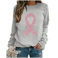 thumbnail image 2 of KHONTS Women Cancer Sweatshirt Sequin Cancer Awareness Long Sleeve Casual Fall Crewneck Pullover Sweatshirts Grey XXL, 2 of 4